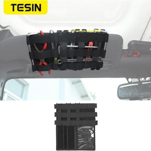 TESIN Car Roof Top Sun Visor Sunshade Storage Bag Organizer for Jeep Wrangler TJ JK JL 1997-2021 Interior Parts Car Accessories