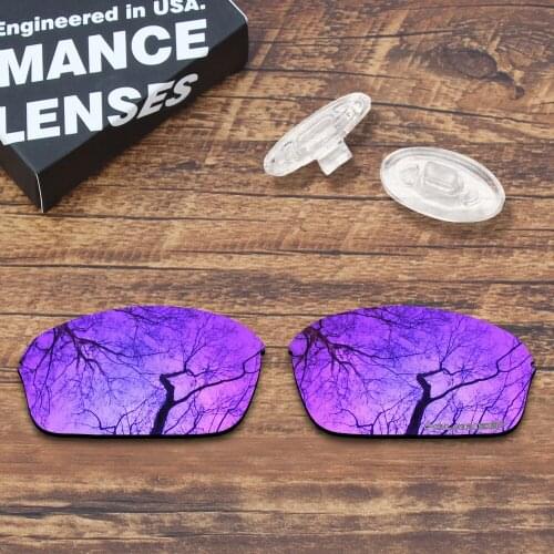 ToughAsNails Resist Seawater Corrosion Polarized Purple Mirrored Replacement Lens &Clear Nose Pads for Oakley Half Wire 2.0