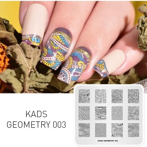KADS Geometry 003 Wonderful Image Design Shape DIY for Nails Accessories Template Stencil Beauty Tools Nail Stamp Plate