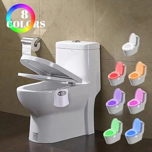 Smart toilet light PIR motion sensor toilet seat night light 8 color toilet waterproof backlight LED Luminaria light WC