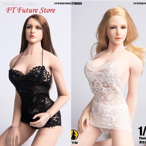 In Stock 1/6 Scale Sexy Lace Lingerie Skirt Underwear Clothes Accessory Model TYM068 for 12'' Action Figure Black/White Color