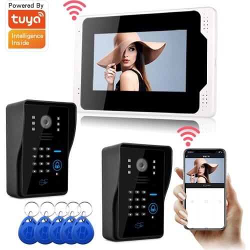 Video Doorbell Intercom for Home Wired Door Phone 7in Monitor with 1080P Camera Tuya WIFI APP