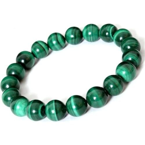 Higth Quality Fashion Green Malachite Men Bracelets&Bangle for Women Crystal Charm Bracelet Buddhist Beads Birthday Jewelry Gift