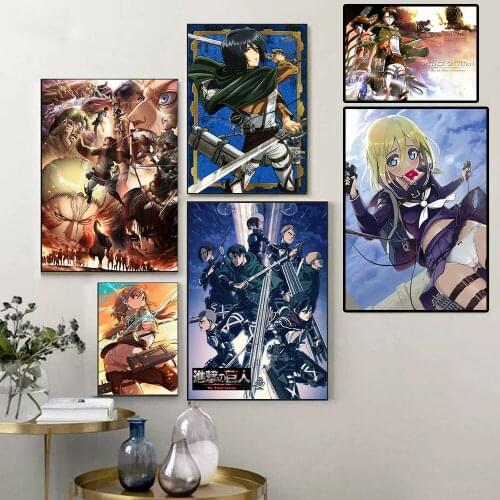 Japan Classic Anime Attack on Titan Printing on Canvas Painting For Living Room Decoration Wall Poster Boy Gilrs Gifts Cuadros