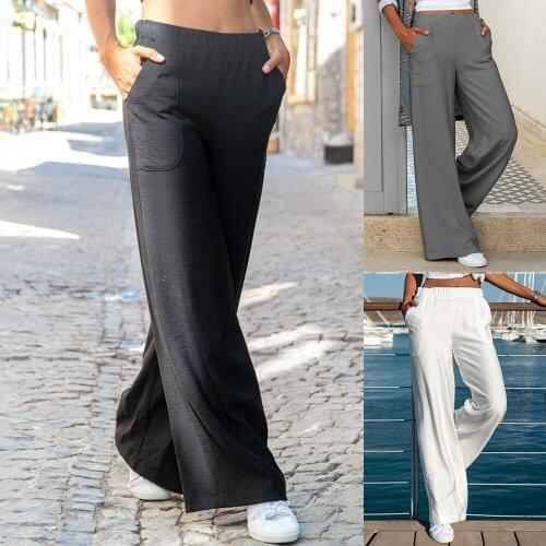 Business Ladies Trousers Pants Wide Leg Straight Women Pants Legging Office Ol Floor Length Maxi Female Pants D30