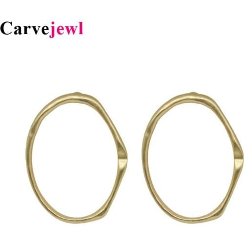 Carvejewl stud earrings irregular big oval stud earrings for women jewelry matte gold matte silver plated girl gift new earring