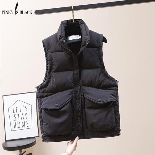 PinkyIsBlack Autumn Winter Women Vest Mandarin Collar Sleeveless Short Coat Women Jacket Waistcoat Female Chalecos Para Mujer