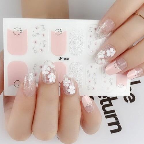 1Sheet Glitter Series Powder Fashion Trend Nail Art Stickers Collection Manicure Beauty Nail Polish Strips Wraps for Party Decor