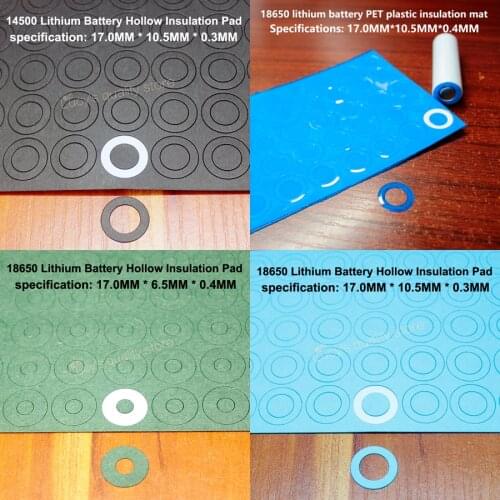 100pcs/lot 18650 lithium battery bark paper insulation gasket hollow gasket power battery pack sealing surface pad