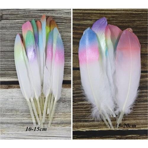 20pcs Goose Feathers for Crafts Mix Gradient Goose Plumes DIY jewelry decorative accessories Decorative plume