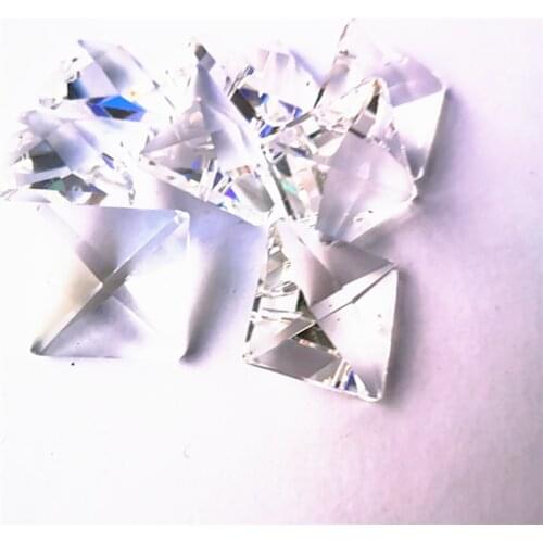 200PCS(+200pcs Rings) 22mm Crystal Square Beads in 2 Holes For Wedding Decoration,Crystal Curtain Beads,Crystal Chandelier Beads