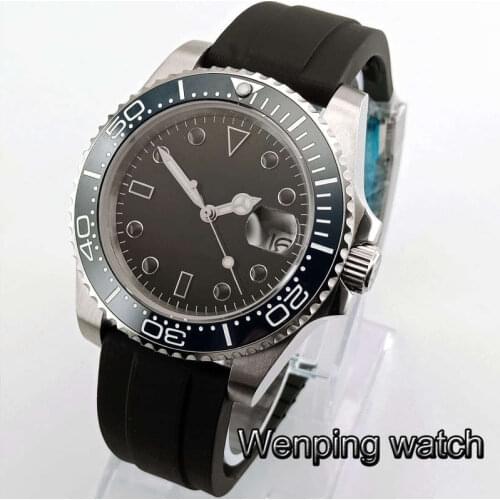 40mm BLIGER sapphire glass black sterile dia date window cermaic bezel luminous automatic mens luxury mechanical watch