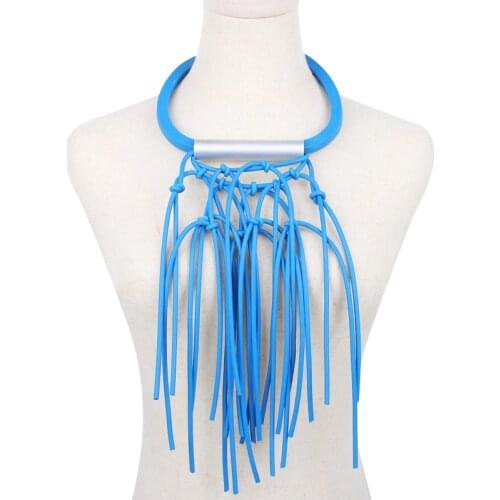 YD&YDBZ Bohemian Necklace 7 Colors Harajuku Tassel Black Foam Rubber Fashion Jewelry Stuff Handmade Diy Gift Girl Collar