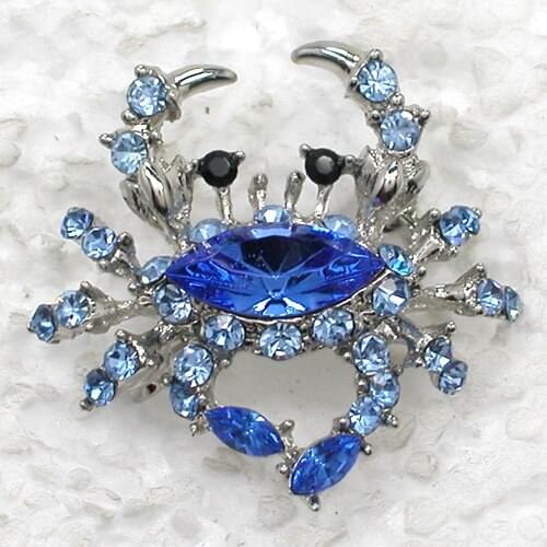 12pcs/lot Wholesale Fashion Brooch Rhinestone Marquise Crab Pin brooches Jewelry Gift C101786