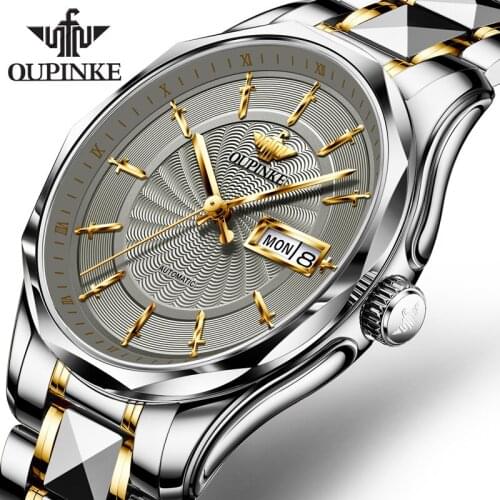 OUPINKE Top Brand Mens luxury Watches Stainless Steel Mechanical Fully Automatic Watches Business Watches Mechanical Watch