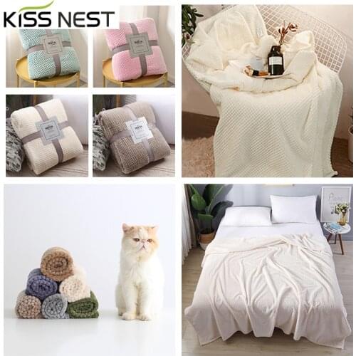 15 Colors Plaid Fleece Blanket for Sofa,Winter Large Thicken,Baby Adult Throw Blanket,Heavy Warm Decorative , Nordic Style