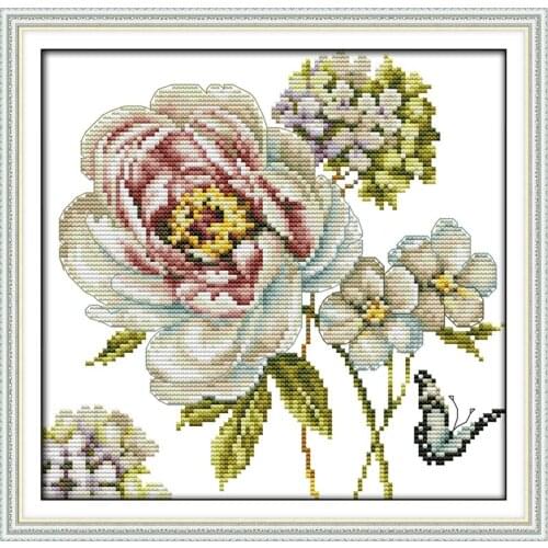 Hydrangeas (5) cross stitch kit 14ct 11ct count print x stitching embroidery DIY handmade needlework plus