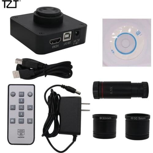 TZT 21MP Industrial Microscope Camera 0.5X C-mount Lens 4K Video Record 1080P HDMI-Compatible & USB Output