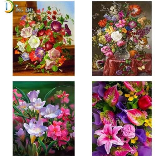 Bright Flower 5D Diamond Painting Full Square/Round Morning Glory, Lily, Calla Lily Decor Cross Stitch Diamond Embroidery Art