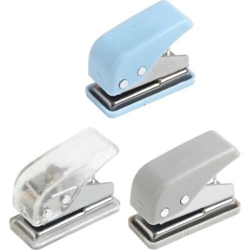 Small Mini Portable Hole Puncher Single Ring Hole Punch PVC Card Punch Office Home School Workspace Folder Accessories