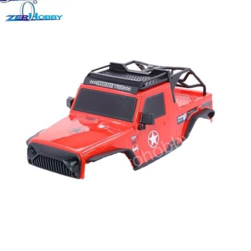 RGT PC Body Shell with Roof Rack and LED Light Bar For 1:10 RC Crawlers Axial SCX10 Redcat 313mm Wheelbase RC Car Parts