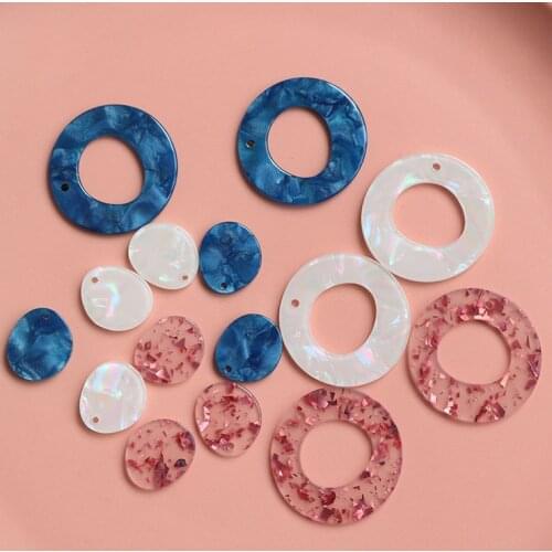 1 Pack 18*20mm 36mm Fashion Acrylic Acetic Acid Round Earrings Accessories For DIY Jewelry Making