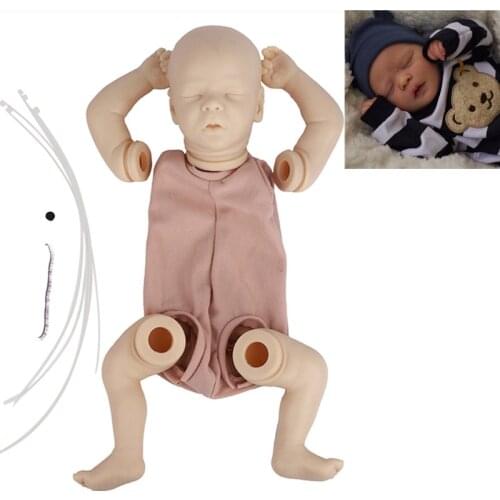 17inch bebe Reborn Soft Hands Unpainted Unfinished Doll Parts DIY Realistic Newborn Fabric Body Doll Reborn Baby Doll Kits Toy