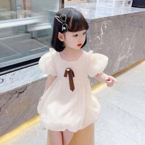 Girls super fairy evening cloud yarn dress summer new style foreign children princess dress summer baby kid tide