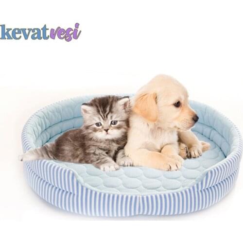 Pet Bed Summer Dog Cooling Bed Breathable Cat Sleeping Mat Ice Silk Sofa Kennel Cushion Chihuahua All Season Pet Supplies