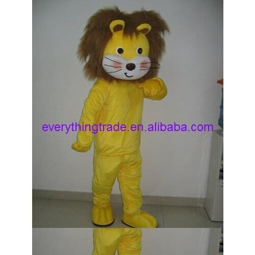 Hot selling 2017 Adult cute little yellow lion mascot fancy dress costumes Chirstmas party costumes adult size
