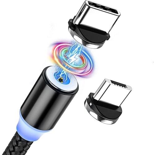 2m Magnetic Cable Micro USB Type C Fast Charging Type-C Magnet Charger Mobile Phone Cable USBC For Xiaomi Samsung Oneplus Huawei