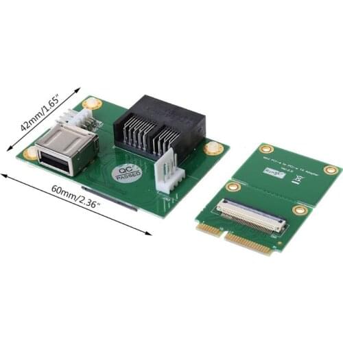 Mini PCIE to PCI-E Express X1+USB Riser Card with FFC Cable High Speed DIY 90 Degree Slot