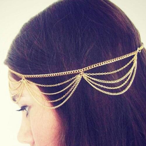 2021 Rushed Bride Tiara De Noiva Personality Perfect Chain Tassel Multilayer Sieve Hair Accessories Manufacturer Wholesale With