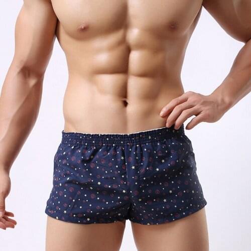 2021 Men Underwear Boxer Shorts Loose Breathable Sleepwear Trunks Dot Print Men Shorts Underwear Panties Underpants Homme