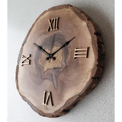 Markakanvas Natural wooden Wall Clock, Novel clock decorative clock living room large vintage wall clocks