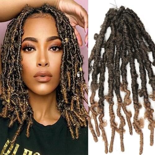 Natifah Braiding Hair Butterfly Locs Crochet Hair Extensions Synthetic Faux Locs Curly 10 Inch 90g Wholesale Bug Color Fake Hair
