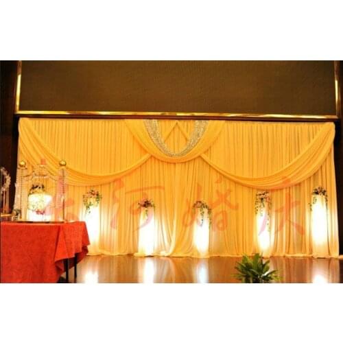 Wholesale wedding backdrops Romantic 4x8 Meters Ice Material Soft Wedding Backdrops Wedding stage decor