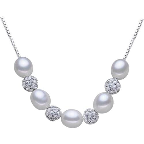 S925 Sterling silver Perfect natural pearl necklace Drill the ball Multicolor pearl Small incense wind necklace for women