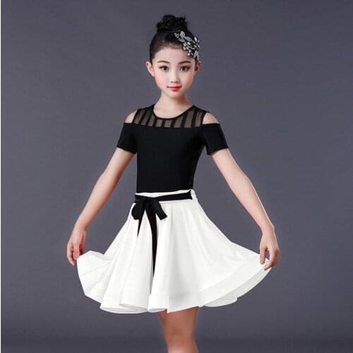 New Children Latin Dance Dress Girls Practice Performance Split Professional Competition Dress Summer Performance Clothes