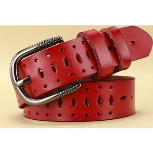 Genuine Leather Belts for Women Fashion Designer Stitching Up Woman Belt High Quality Thin Pin Buckle Jeans Strap Second Cowskin