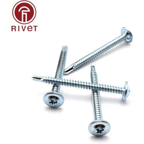 M4.8* 19/25mm Drill Type Self Tapping Carbon Steel Blue White Galvanized Screw Drilling Tail Screw Electric Drill Screw 20 Pcs