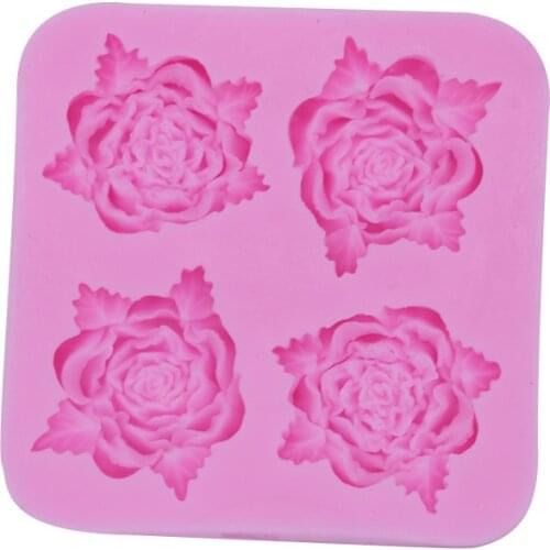 Diy Blooming Rose Flower Leaf Fondant Cake Mold Liquid Silicone Mold Baking Tools 17-59