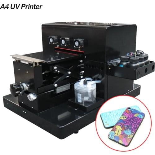 A4 Size UV LED Printer Small Size Flatbed Inkjet Printers With Emboss Effect for Phone Case, Golf, Leather, TPU, Metal, Glass