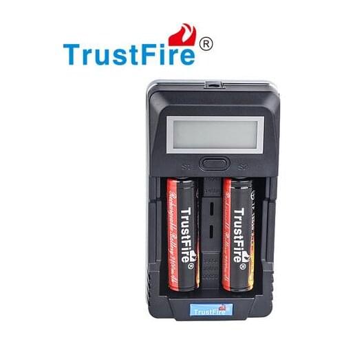 TrustFire TR-011 Digital Intelligent 2 Slots Battery Charger + 2pcs TrustFire 18650 3.7V 2400mAh Lithium Protected Batteries