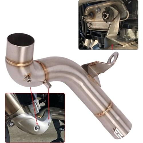 Delete Catalyst for BMW F750GS F850GS 2018 2019 2020 Exhaust Pipe Motorcycle Mid Link Tube Slip On Stock Muffler Stainless Steel