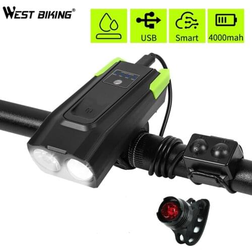 Bike Light Front LED Smart Induction Bicycle Cycling MTB Light 4000mAh Bike lights Lamp Headlight USB Rechargeable luz bicicleta