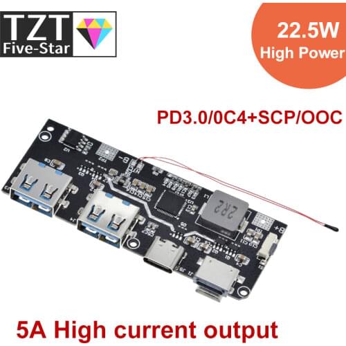 QC4.0 QC3.0 LED Dual USB 5V 4.5A 22.5W Micro/Type-C USB Mobile Power Bank 18650 Charging Module Temperature / Circuit Protection