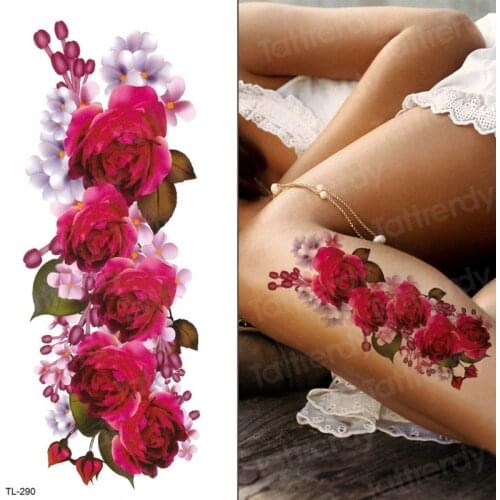 Waterproof tattoo temporary sticker tattoo flower water transfer rose temporary tattoos on the body art girls bikini stickers