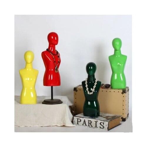 High Quality Fashionable Fiberglass Female Mannequin Half Body Model With Base Hot Sale