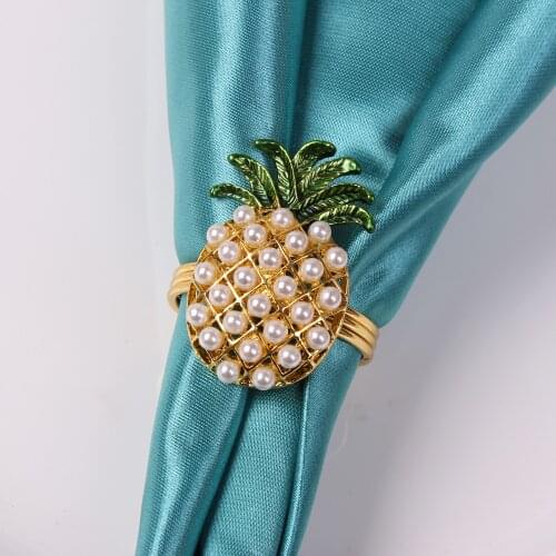 Pearl pineapple napkin ring High-end hotel pineapple napkin ring wedding napkin ring